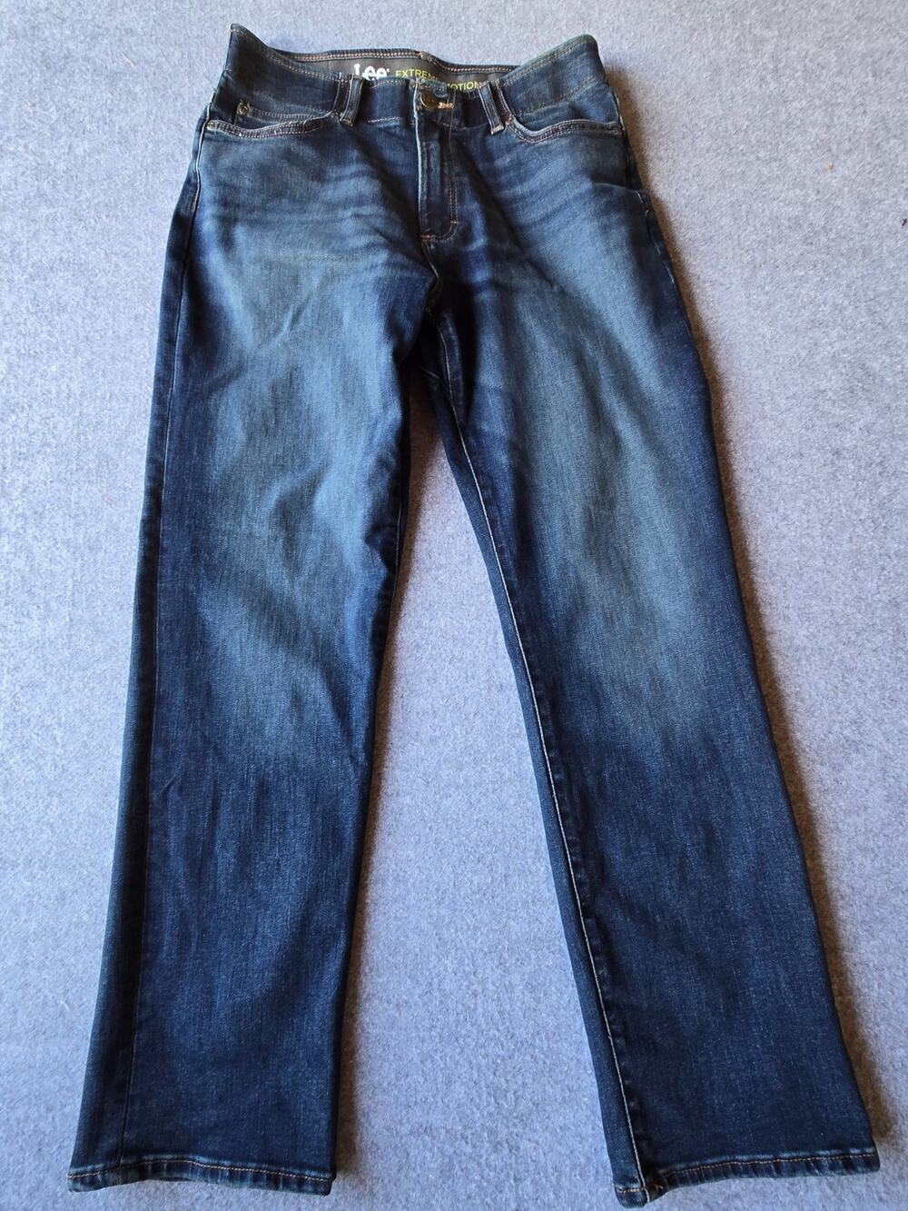 Lee Extreme Motion Men's Jeans Dark Wash Relaxed Straight Stretch (32"x29")